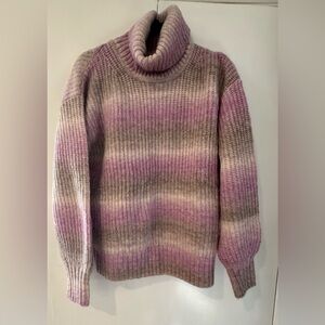 GAP Women's Purple and Brown Turtleneck Sweater